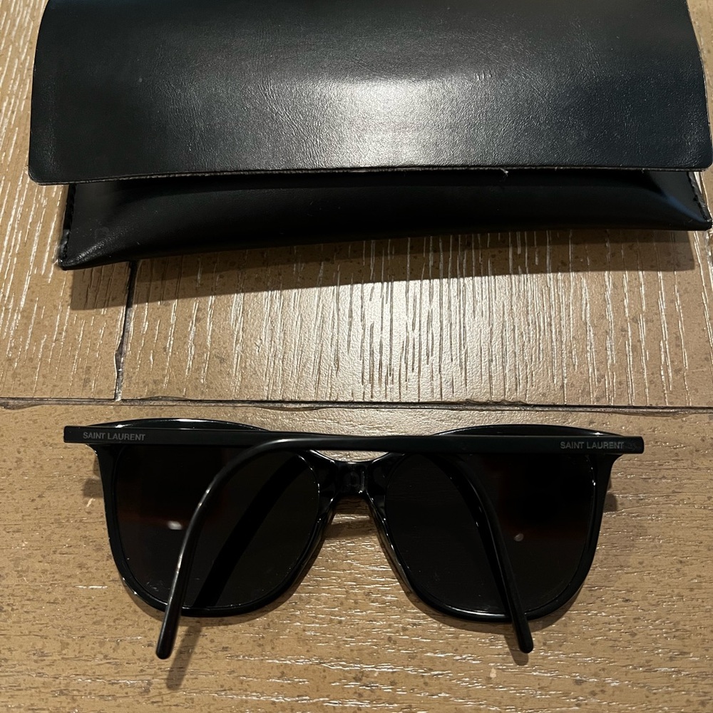 Saint Laurent Black Leather Foldover Wallet